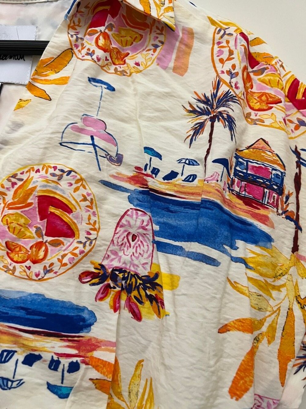 NWT Sam Edelman Postcard Tropical-Print Shirtdress Size 4 - Picture 3 of 5